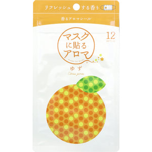 Aromatherapy scented stickers, Yuzu, 12 sheets