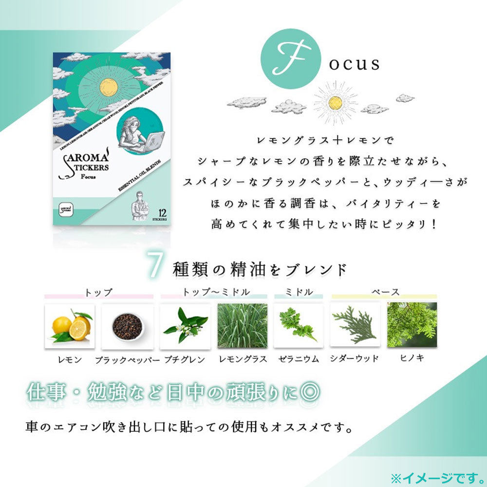 AROMA STICKERS Focus 12 Sheets