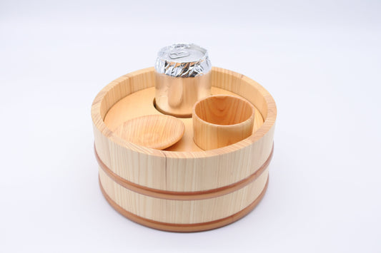 Hinoki Bathtub Beer Holder Set